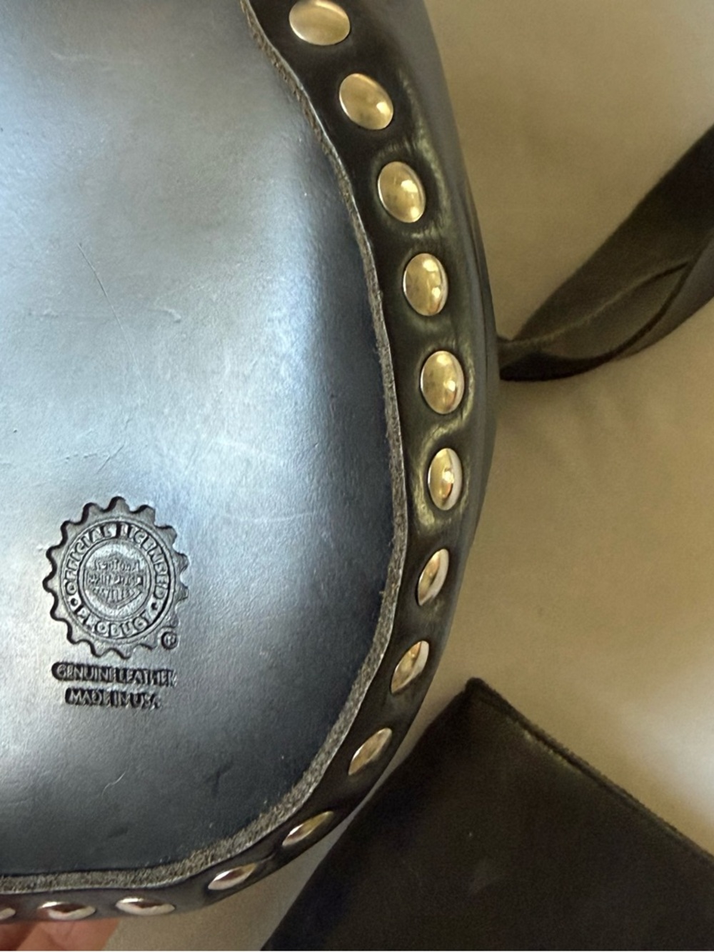 Harley-Davidson Black Leather Studded Flap Crossbody with Wallet - Picture 10 of 10
